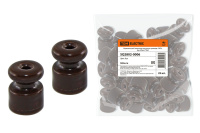 Изолятор для ретро провода коричневый керамика TDM