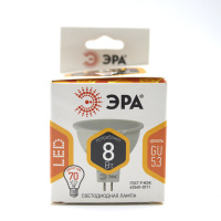 Лампа св/д ЭРА стандарт MR16 GU5.3 220V 8W(600lm) 2700K 2K 50х50