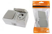 Блок горизонт. роз.+1кл. выкл. ОУ (земля, крышка, IP54) Вуокса TDM