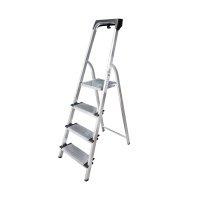 Стремянка алюминиевая с лотком-органайзером, ступень 130 мм, 1х4 (0,81 1,52 2,81)