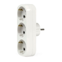 Разветвитель 3 роз. 16А (АБС-пластик, линейный, белый, земля) SmartBuy