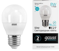 Лампа Gauss LED Elementary Globe 8W E27 4100K
