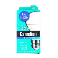 Лампа св/д Camelion ЛОН A60 E27 13W(1125lm 270°) 6500K 6K матов. 120х60 пластик