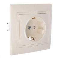 Розетка СУ 1 мест. 16А бел. (керам. осн., земля) TDM Таймыр