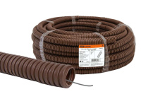 Труба гофр. ПВХ d 20 с зондом 25м легкая ЭКО бук TDM