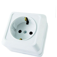 Розетка 1-местная открытой установки 16А бел. (земля) керамика Ладога TDM