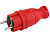Вилка прямая красная каучук 1ф с з/к 16А IP 44 