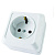 Розетка 1-местная открытой установки 16А бел. (земля) керамика Ладога TDM