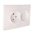 Розетка СУ 2 мест. 10А бел. (керам. осн.) TDM Таймыр