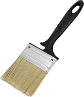 Кисть плоская Хит 100 мм, нат. светлая щетина, желтая пласт. ручка