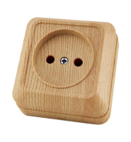Розетка 1-местная открытой установки (керамика) 10А сосна 