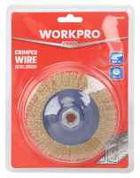 Корщетка коническая латунированная мягкая для УШМ 125мм М14 WORKPRO