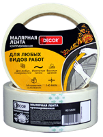 Малярная лента креппированная 140 мкм 38 мм х25 м DECOR