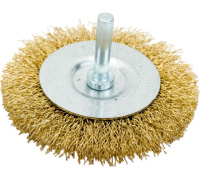 Корщетка дисковая Колесо витая мягкая  для дрели 75мм латунированная толщ. проволоки 0,3мм Bohrer
