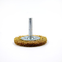 Корщетка дисковая Колесо витая мягкая  для дрели 50мм латунированная толщ. проволоки 0,3мм Bohrer