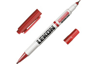 Маркер перманентный двухсторонний Красный 0,5мм/1мм DUO LEKON