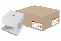 Коробка распред. 75х75х28 мм ОУ IP40 с клем. колодкой белая TDM