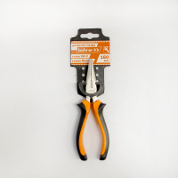 Длинногубцы 160 мм прямые  двухкомпонентная рукоятка  Мастер Bohrer