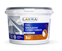 Краска фасадная акриловая суперстойкая Лакра Белоснежный 3кг