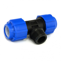 Тройник компрессионный резьбовой 025Х1/2'' мм с нар. резьбой