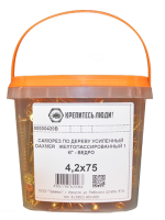 Саморез по дереву усиленный Daxmer 4,2х75  желтопассированный 1 кг - ведро