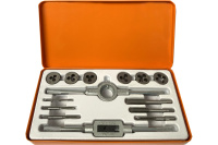 Набор метчиков и плашек, М3х0,5/М4х0,7/М5х0,8/М6х1,0/М8х1,25/М10х1,5/вороток, 14 пред. Bohrer