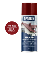 Эмаль для металлочерепицы и профнастила RAL 3005 винно-красный 520 мл DECORIX