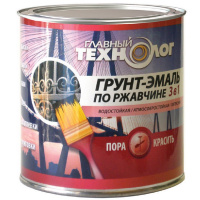 Грунт-эмаль по ржавчине 3 в 1 серебристая RAL 9006 1л Главный технолог