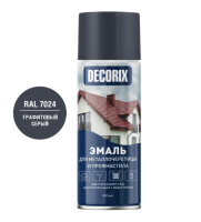 Эмаль для металлочерепицы и профнастила RAL 7024 графитовый серый 520 мл DECORIX