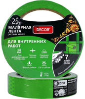 Малярная лента для внутренних работ зеленая 38 мм х25 м DECOR