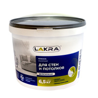 Краска акриловая для стен и потолков Лакра Белоснежный 6,5кг
