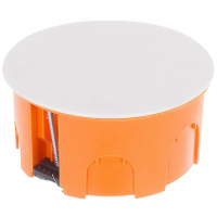 Коробка распред. D80х40мм СУ для твердых стен с крышкой, винты, оранжев. IP20 TDM