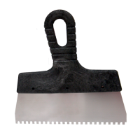 Шпатель с черн.ручкой нерж.сталь 250мм зуб 4*4 мм