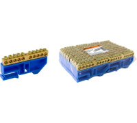 Шина нул. с изолят. на DIN-рейку 6х9мм стойка бол. 10 отв. TDM