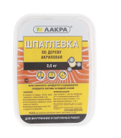 Шпатлевка по дереву Лакра Белый 0,6кг Л-С