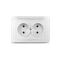 Розетка СУ 2 мест. бел. (керам. осн.) UNIVersal Валери
