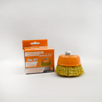 Корщетка чашеобразная латунированная мягкая  для УШМ 75мм толщ. проволоки 0,3мм Bohrer