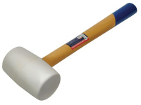 Киянка резиновая 455 г, D 55мм, белая резина, деревянная рукоятка Usp