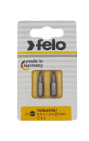 Бита плоская шлицевая 5,5*1,0*25, 2шт в блистере, серия Industrial Felo