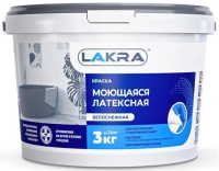 Краска моющаяся латексная Лакра Белоснежный 3кг