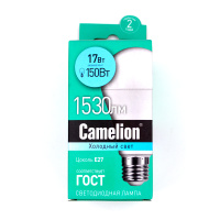 Лампа св/д Camelion ЛОН A65 E27 17W(1530lm 270°) 4500K 4K матов. 130х65 пластик