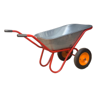 Тачка строительная 2-колесная 110 л с поддержкой корыта колесо пневмо 3,25-8