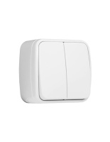 Выключатель Минск двухклавишный ОП 10А белый Basic EKF