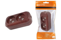 Колодка 2 гн. 10А 250В Эко (АБС-пластик, бук) TDM