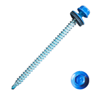 Саморез кровельный Daxmer 4,8*80 ярко-синий RAL 5005 сверло №1