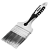 Кисть плоская универсальная серебристая щетина 35х15 мм 2К ручка Black White PREMIUM DECOR