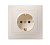 Розетка 1-м СП Кварта РСш10-3-ККм 16А IP20 с заземл. защ. шторки крем. IEK
